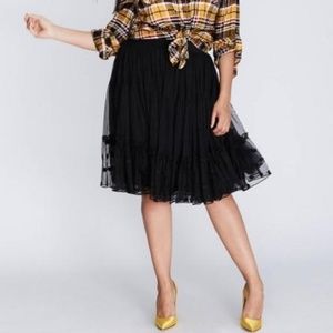 Lane Bryant tulle embroidered dot midi skirt